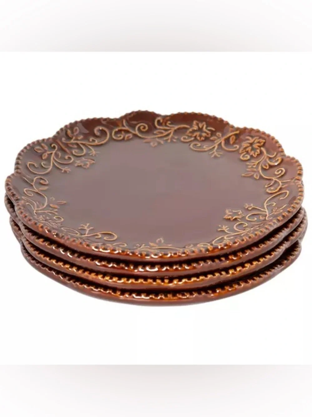 Embossed Scalloped Salad Plates